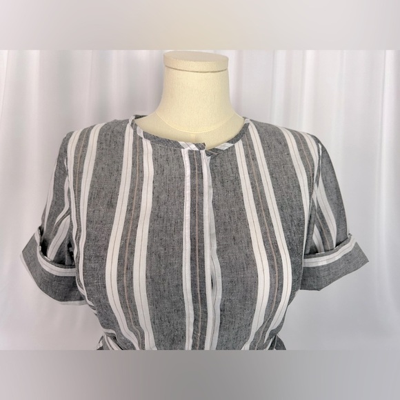Banana Republic Striped Romper Tie Waist Short Sleeve (705) - Picture 10 of 13